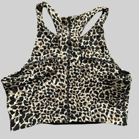 OUTDOOR VOICES CROP TOP SPORTS BRA LEOPARD PRINT | MEDIUM - Picture 5 of 8